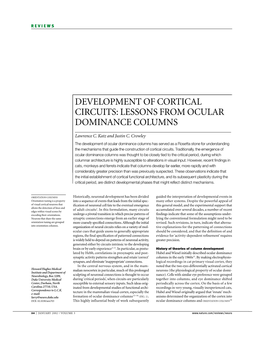 Development of Cortical Circuits: Lessons from Ocular Dominance Columns