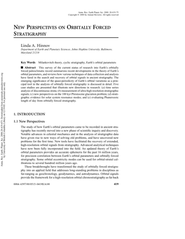 New Perspectives on Orbitally Forced Stratigraphy