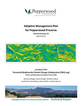Adaptive Management Plan for Pepperwood Preserve Sonoma County, CA March 2017
