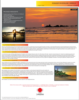 Itinerary Kovalam Romance