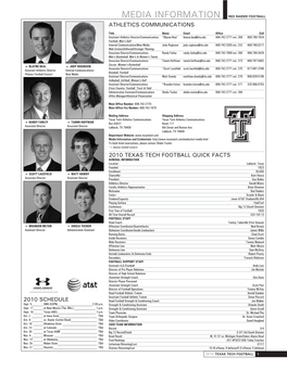 2010 Texas Tech Football Media Guide