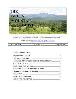 The Green Mountain Geologist