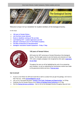 Issue 2 of Our Newsletter for Student Members of the Geological Society