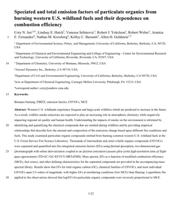 Speciated and Total Emission Factors of Particulate Organics from Burning Western U.S