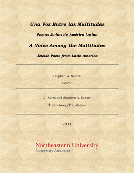 Una Voz Entre Las Multitudes: Poetas Judíos De América Latina