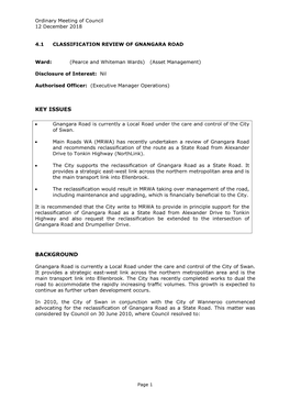 Classification Review of Gnangara Road