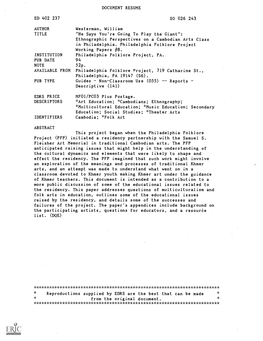 DOCUMENT RESUME SO 026 243 Westerman, William 