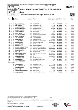 R Race CLASSIFICATION