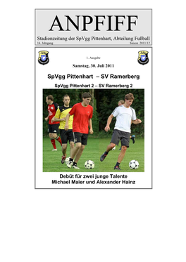 Spvgg Pittenhart – SV Ramerberg