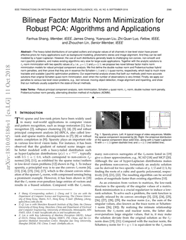 Bilinear Factor Matrix Norm Minimization for Robust PCA: Algorithms and Applications