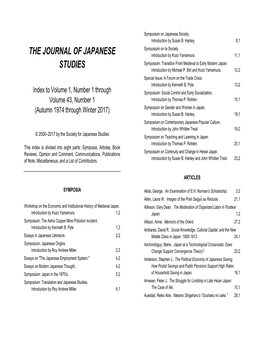 The Journal of Japanese Studies, Volumes 1:1 – 43:1 (1974 – 2017) Page 2