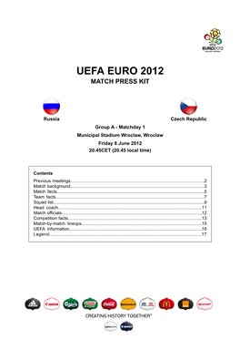 Uefa Euro 2012 Match Press Kit