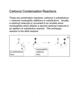 Carbonyl Condensation Reactions