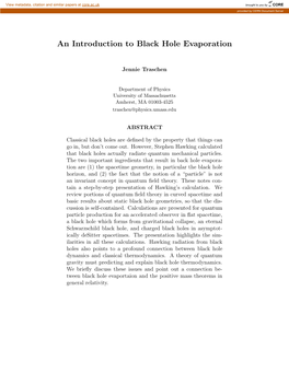 An Introduction to Black Hole Evaporation