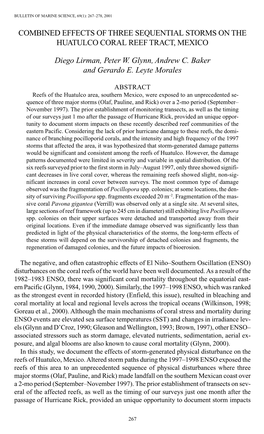 Combined Effects of Three Sequential Storms on the Huatulco Coral Reef Tract, Mexico