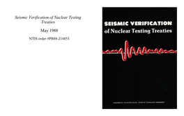 Seismic Verification of Nuclear Testing Treaties