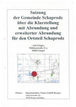 Satzung Der Gemeinde Schaprode Über Die Klarstellung Mit Abrundung Und Erweiterter Abrundung Für Den Ortsteil Schaprode