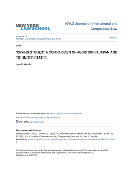 A Comparison of Abortion in Japan and Tie United States