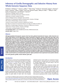 Inference of Gorilla Demographic and Selective History from Whole