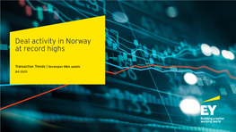 Deal Activity in Norway at Record Highs