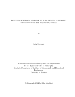 Detecting Emotional Response to Music Using Near-Infrared Spectroscopy of the Prefrontal Cortex