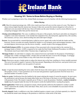 Housing 101: Terms to Know Before Buying Or Renting