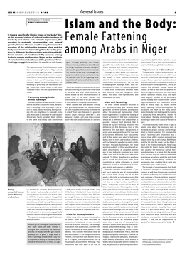 Islam and the Body: Female Fattening Among Arabs in Niger