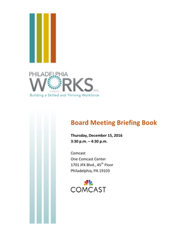 Board Meeting Briefing Book