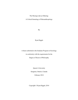 A Genealogy of Paleoanthropology, Close Critical Analysis of the Historically Shifting