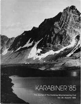 I of the Kootenay Mountaineering Club Vol. 28, Autumn 1985
