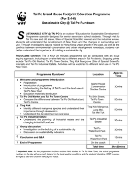 Sustainable City @ Tai Po Rundown