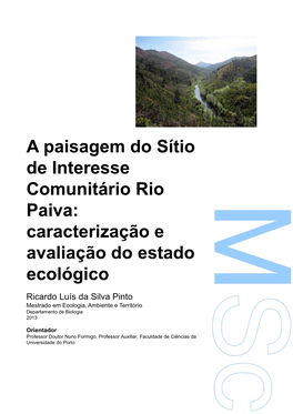 A Paisagem Do Sítio De Interesse Comunitário Rio Paiva: Caracterização E Avaliação Do Estado Ecológico
