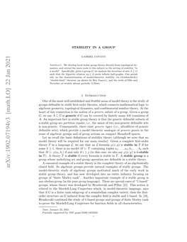 Arxiv:1902.07194V3 [Math.LO]