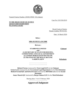 Approved Judgment