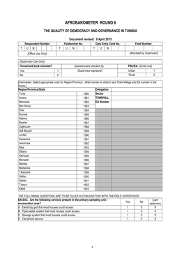 Tunisia Round 6 Questionnaire