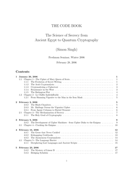 THE CODE BOOK the Science of Secrecy from Ancient Egypt to Quantum Cryptography (Simon Singh)