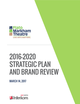 2016-2020 Strategic Plan and Brand Review