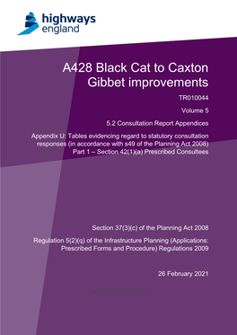 A428 Black Cat to Caxton Gibbet Improvements Consultation Report Appendix U