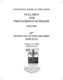 Syllabus and Proceedings Summary for The