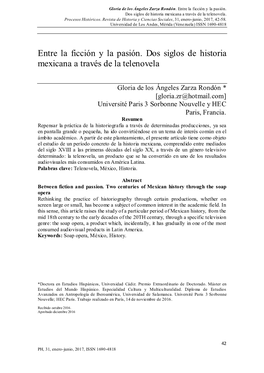 Entre La Ficción Y La Pasión. Dos Siglos De Historia Mexicana a Través De La Telenovela