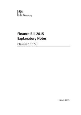 Finance Bill 2015 Explanatory Notes Introduction