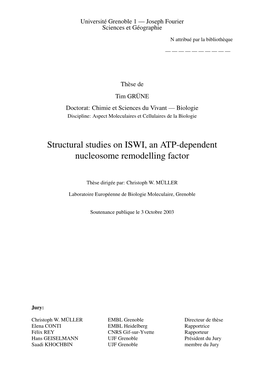 Structural Studies on ISWI, an ATP-Dependent Nucleosome