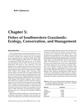 Chapter 5: Fishes of Southwestern Grasslands: Ecology, Conservation, and Management