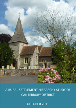 A Rural Settlement Hierarchy Study of Canterbury District