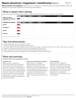 Maalox (Aluminum / Magnesium / Simethicone) Basics Powered by Relieves Heartburn and Indigestion