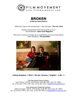 BROKEN a Film by Rufus Norris