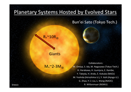 Planetary Systems Hosted by Evolved Stars