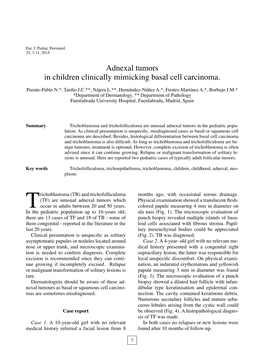 Adnexal Tumors in Children Clinically Mimicking Basal Cell Carcinoma