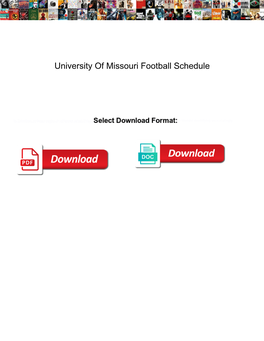 University of Missouri Football Schedule