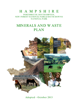 Hampshire Minerals and Waste Plan - October 2013 (Adopted)
